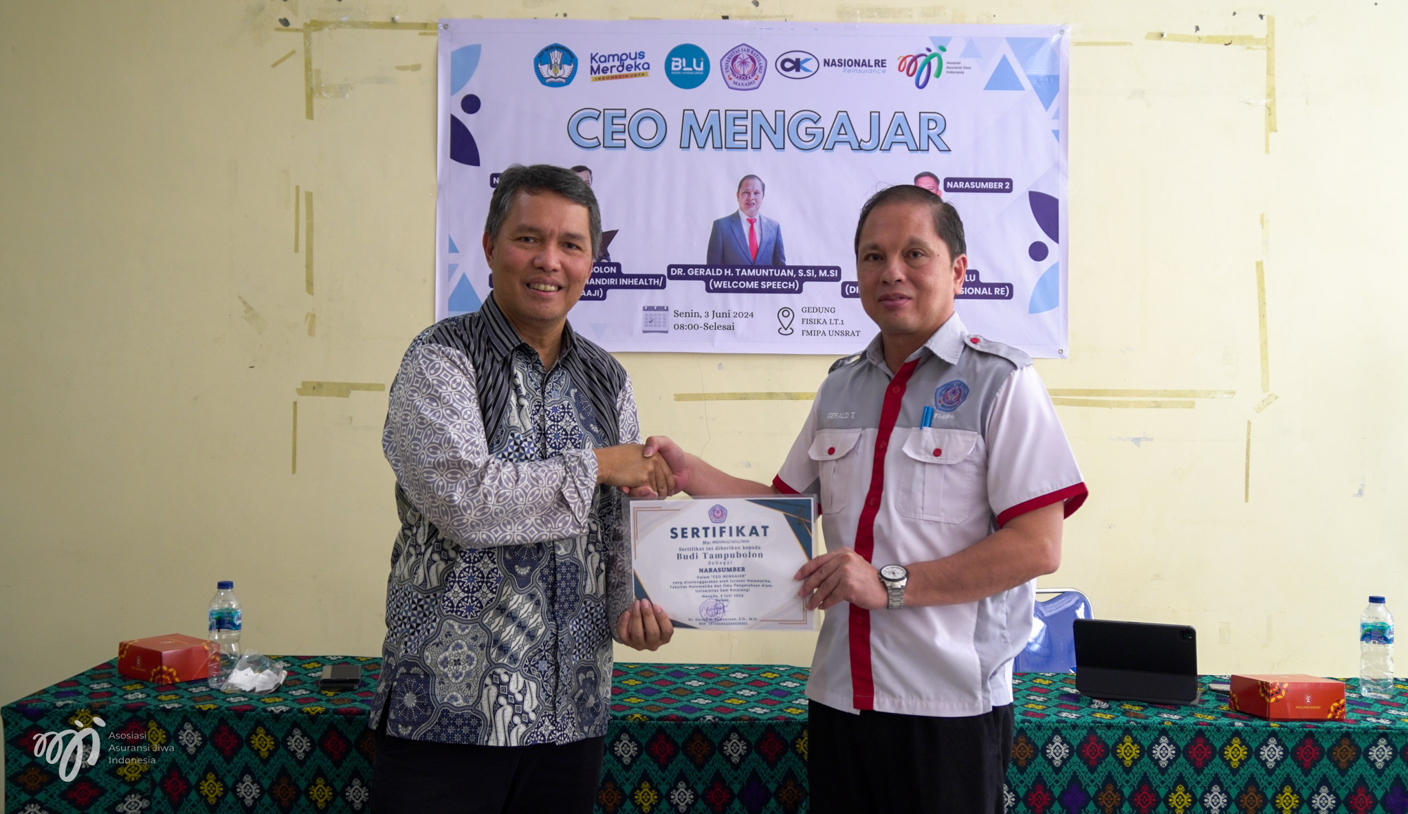 CEO Mengajar di FMIPA Universitas Sam Ratulangi